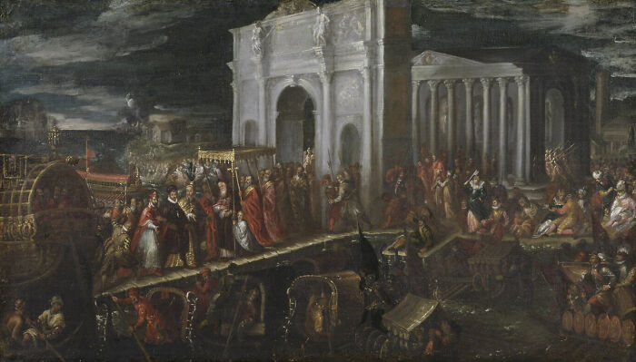 Reception Of The Duke Of Anjou By The Patriarch Of Venice At San Nicola Di Lido, July 18, 1564 By Michieli, Andrea (1564 - 1600)