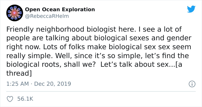 Biology Professor Explains What “Biological Sex” Really Means, Starts A Heated Debate On Twitter Biology Professor Explains What “Biological Sex” Really Means, Starts A Heated Debate On Twitter