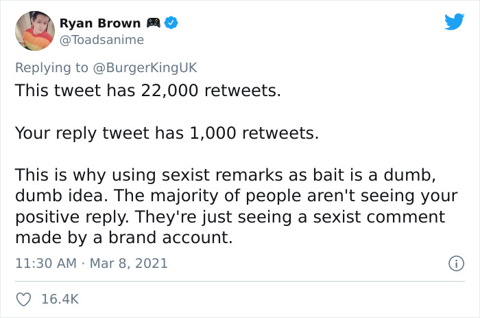 Burger King UK Tweets That ‘Women Belong In The Kitchen’ On International Women’s Day Burger King UK Tweets That ‘Women Belong In The Kitchen’ On International Women’s Day