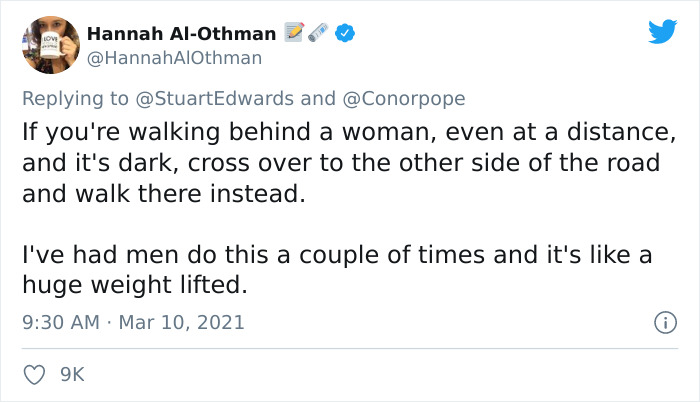 Men Are Questioning How They Can Help Women Feel Safer After The Tragic Disappearance Of Sarah Everard Men Are Questioning How They Can Help Women Feel Safer After The Tragic Disappearance Of Sarah Everard