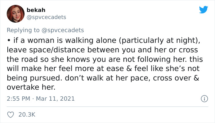 6 Simple Tips On How Men Can Help Women Feel Safer In Public And Other Situations Shared By A Twitter User 6 Simple Tips On How Men Can Help Women Feel Safer In Public And Other Situations Shared By A Twitter User