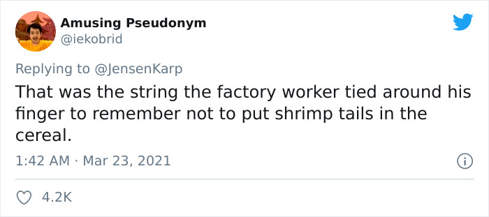 Person Finds Shrimp Tails In His Cinnamon Crunch Cereal, The Company Says It’s Just ‘Sugar’, People React With Memes Person Finds Shrimp Tails In His Cinnamon Crunch Cereal, The Company Says It’s Just ‘Sugar’, People React With Memes