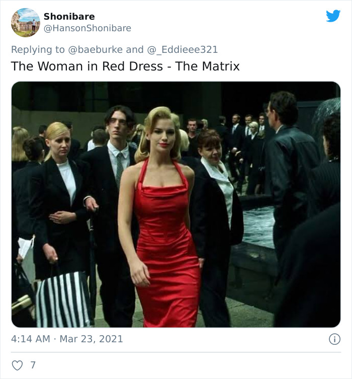 Woman In Red, Portrayed By Fiona Johnson, In The Matrix (1999)