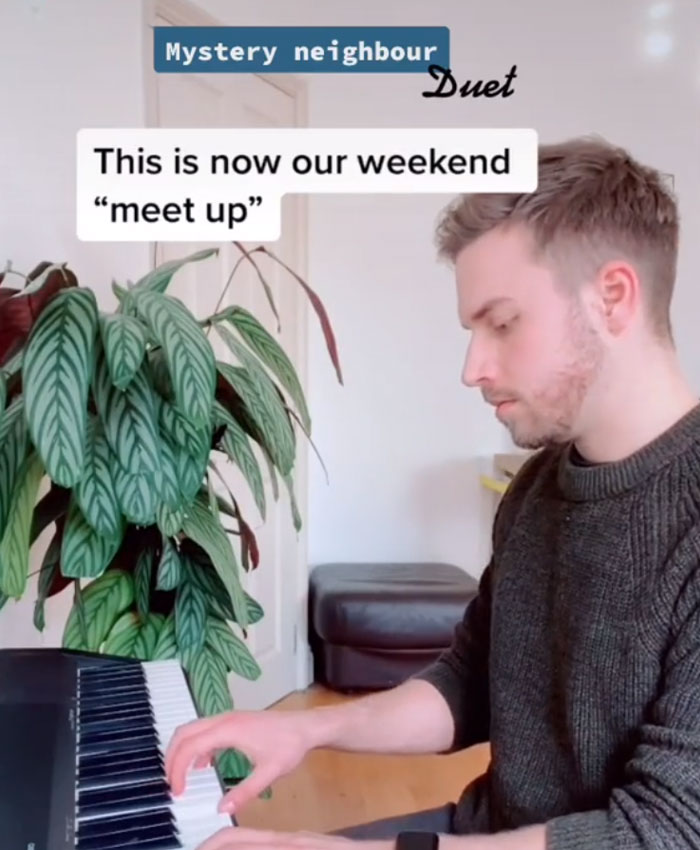 Man Goes Viral With 1.7M Views After Filming Himself Playing Piano Duets With A Mystery Neighbor On The Other Side Of The Wall Man Goes Viral With 1.7M Views After Filming Himself Playing Piano Duets With A Mystery Neighbor On The Other Side Of The Wall