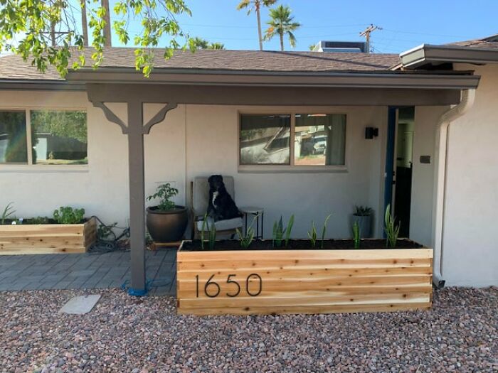 Built A Cedar Planter To Add Some Nice Curb Appeal To My Home
