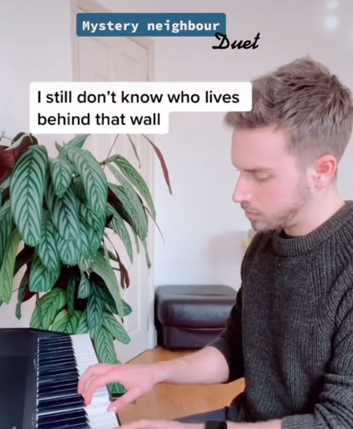 Man Goes Viral With 1.7M Views After Filming Himself Playing Piano Duets With A Mystery Neighbor On The Other Side Of The Wall Man Goes Viral With 1.7M Views After Filming Himself Playing Piano Duets With A Mystery Neighbor On The Other Side Of The Wall