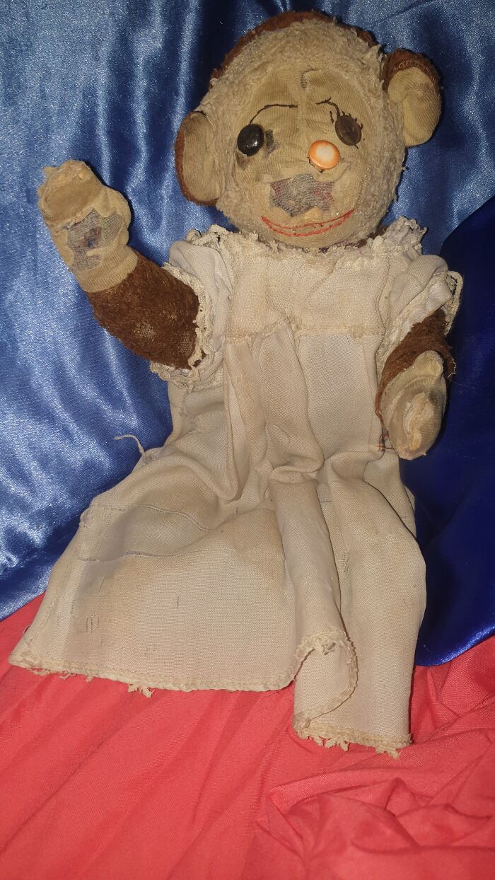 Minnie The Monkey, 42yrs Old (Older Than Me). She Was Originally My Brother's And He Gave Her To Me When I Was Born. She's Been All Over Australia, Had Chicken Pox, Survived A Goose Attack, And Now Lives Peacefully On My Bed.