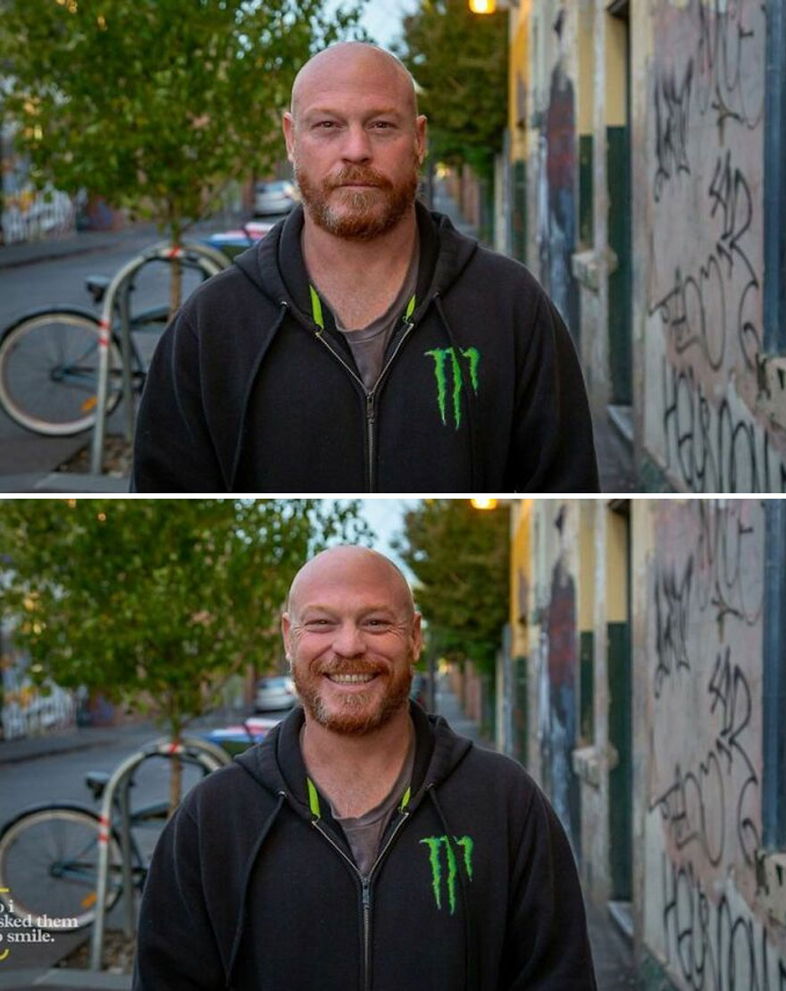 He Was Walking Down The Street Lined With Cafes And Bars, As The Sun Set Over Colorful Fitzroy, In Melbourne, Australia... So I Asked Him To Smile