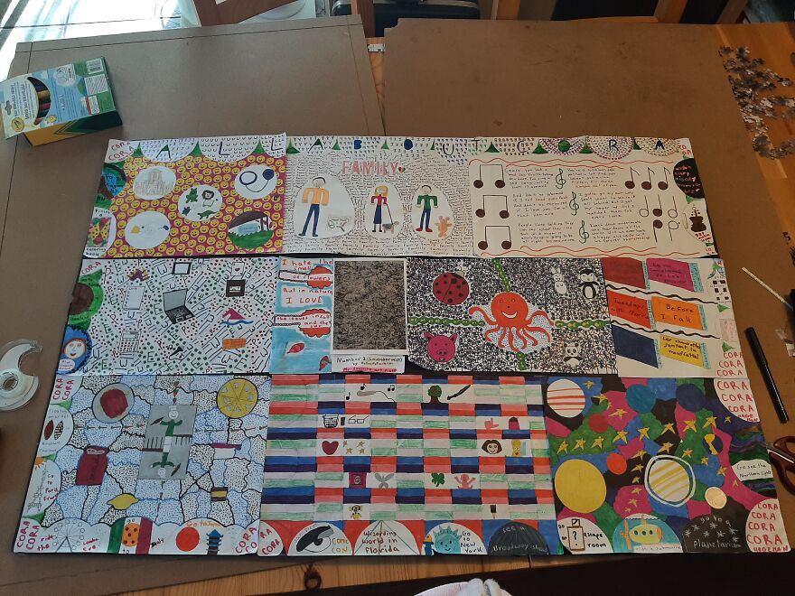 This Is A Poster That I Made About The Things I Like And The Things On My Bucket List All Around It.