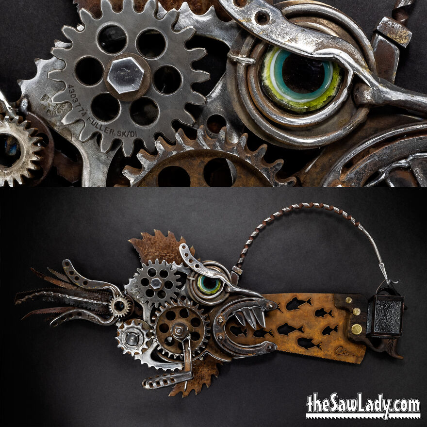 My Latest Sawfish - "Geary" Crank The Fin And The Gears Turn. Put A Tea Light In His Light Holder When He's Ready To Feed