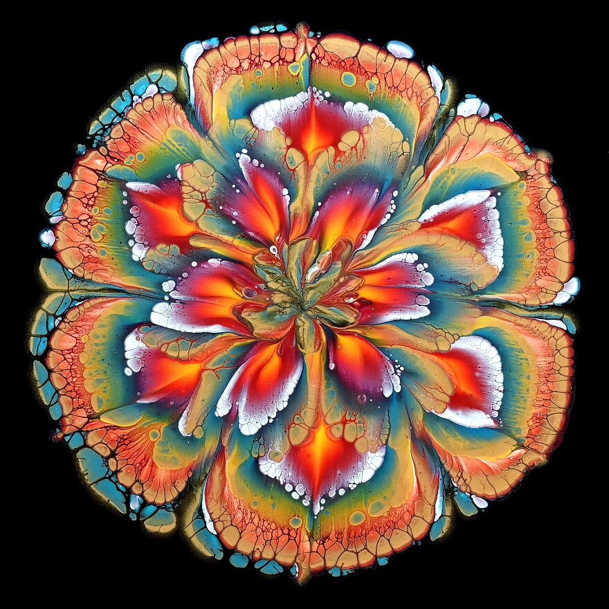 My All-Time Favorite Flower Acrylic Pour Painting