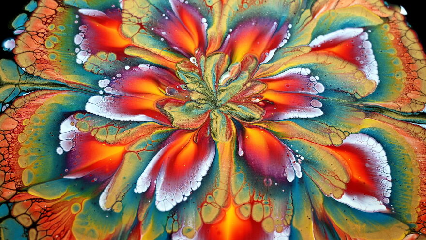 My All-Time Favorite Flower Acrylic Pour Painting