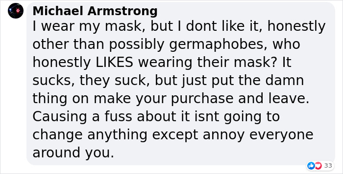 Shop Owner Pens A Mic-Drop Reply After A Customer Who Wouldn't Wear A Mask Properly Left Them A 1-Star Review