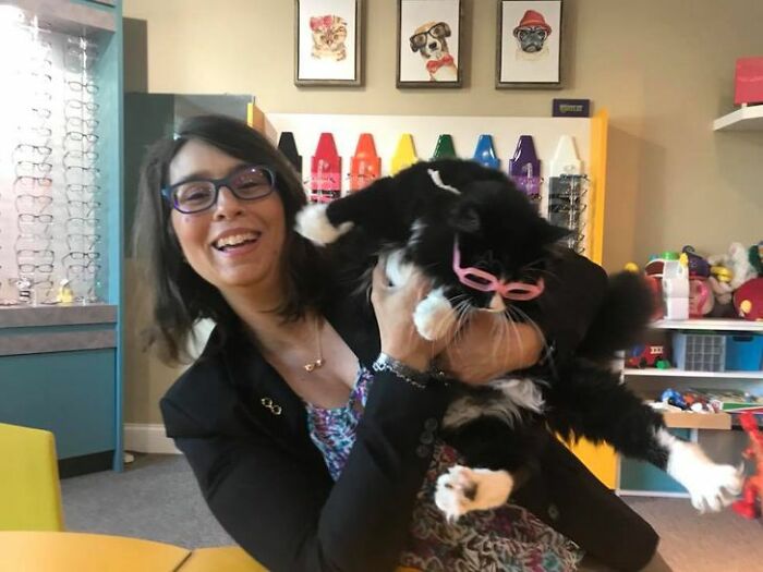 Truffles The Cat Helps Kids Feel Comfortable With Fearing Glasses When They Go To Optometrist Truffles The Cat Helps Kids Feel Comfortable With Fearing Glasses When They Go To Optometrist