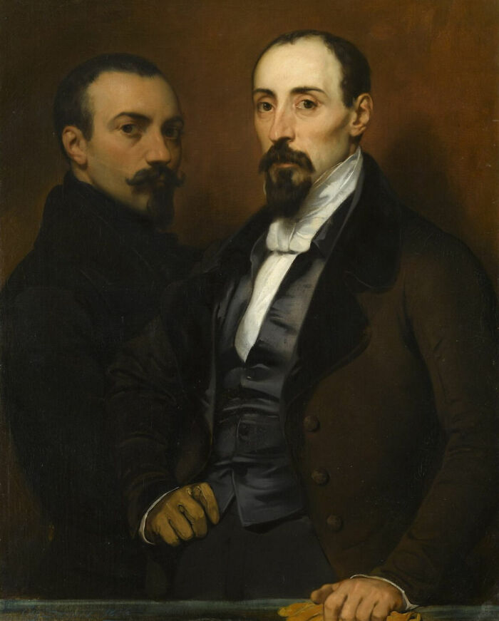 Portrait Of The Artist And His Brother Achilles By Devéria, Eugène (1836)