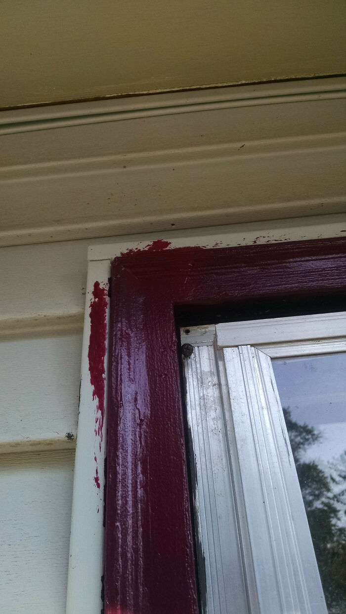 So Our Landlord Hired A 5-Year-Old To Paint Our Windows
