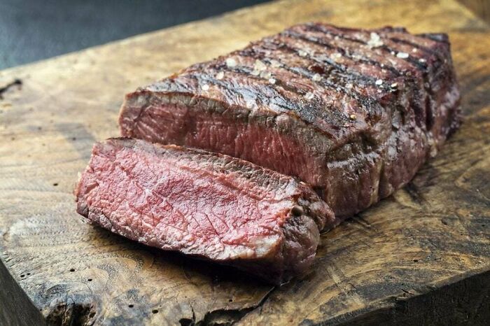 Til That The Red Liquid Seeping Out Of A Cooked Rare Steak Isn't Blood. It Is In Fact A Mixture Of A Protein Called 'Myoglobin' And Water. Myoglobin Helps Muscle Tissue Store Oxygen And Just Like Hemoglobin, Contains Iron That Turns Red When It Binds With Oxygen.