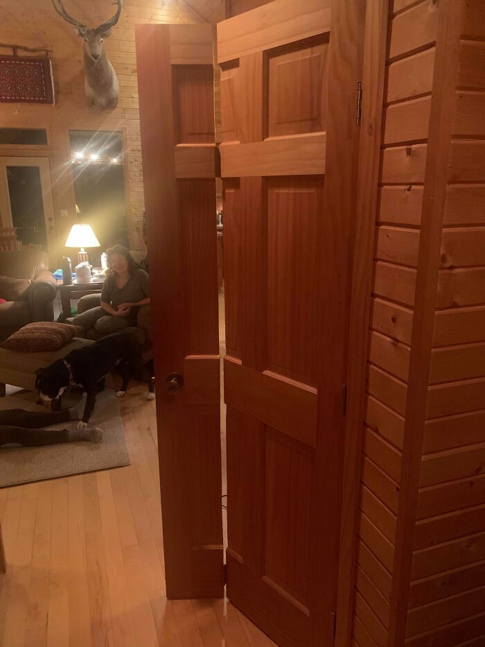 Door With A Hinged Section A Quarter Through Horizontally?