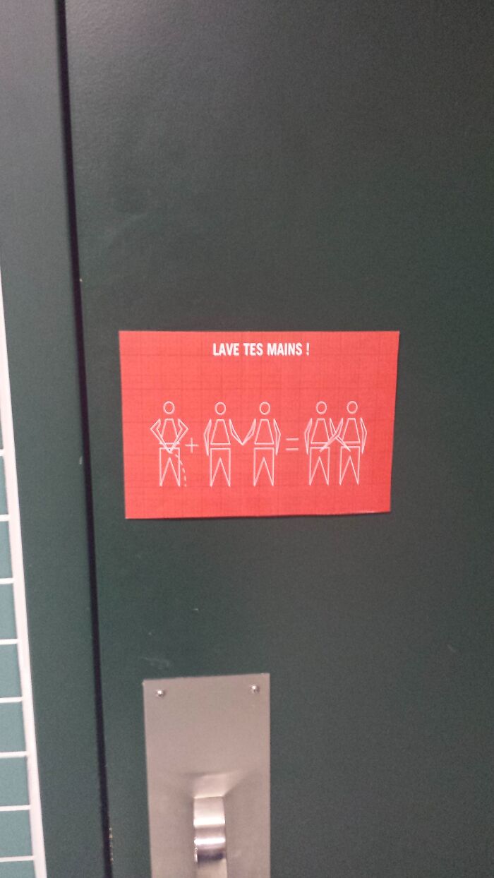 My School's Bathroom Has A New "Wash Your Hands" Sign