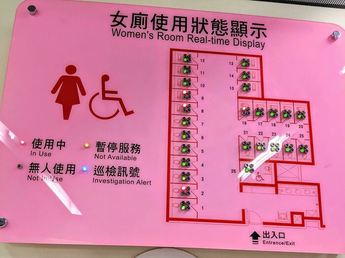 Real-Time Bathroom Display In Taipei