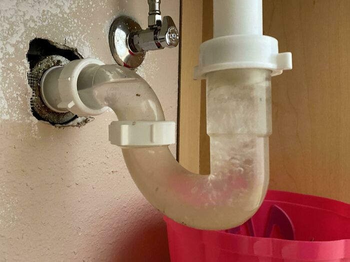 This Bathroom Vanity Sink Has A Clear P-Trap