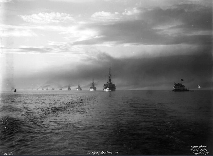 Pre-Dreadnought Battleship Sms Kaiser Friedrich III Leads The German Home Fleet, 1901