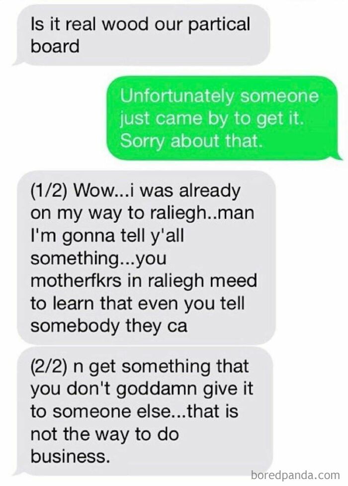 Posted Free China Cabinet On Craigslist And It Brought Out The Crazies. This Was The Entirety Of This Conversation, The Post Only Had A City Name And They Were “On The Way” Already