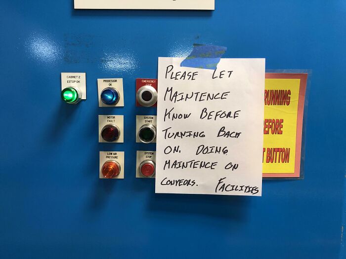 This Note Should Keep Them Safe... There Is Literally A Lock Out Station 4 Feet To The Left Of This Sign