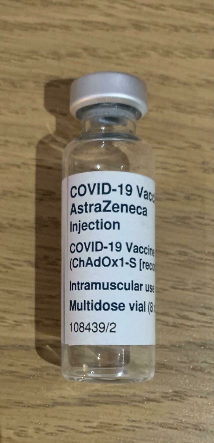 An Empty Vile Of The Covid-19 Vaccine I Was Allowed To Keep As A Souvenir After Volunteering At A Vaccination Hub