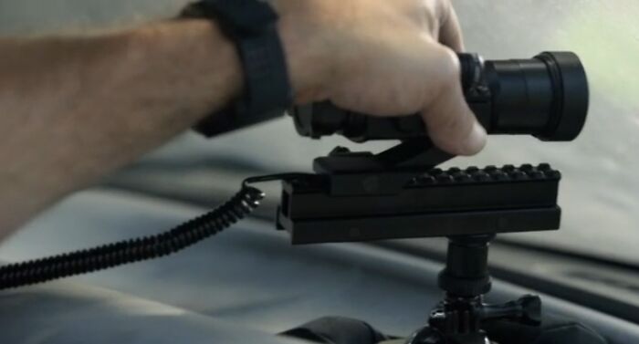 Swat Uses A Fake (No Markings) Red Dot Scope With A Sunshade As A Fictional "Laser Microphone"