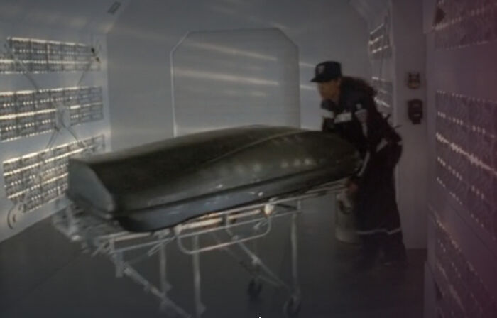 In Firefly E9 "Ariel," The Body Transport Box Is A Thule Pulse Cargo Carrier