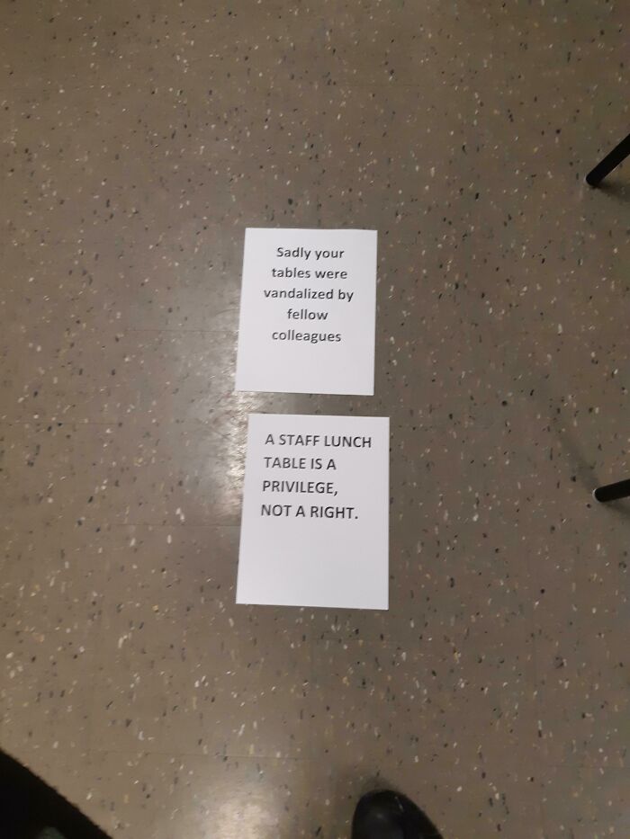 Tables Are Apparently A Priviledge