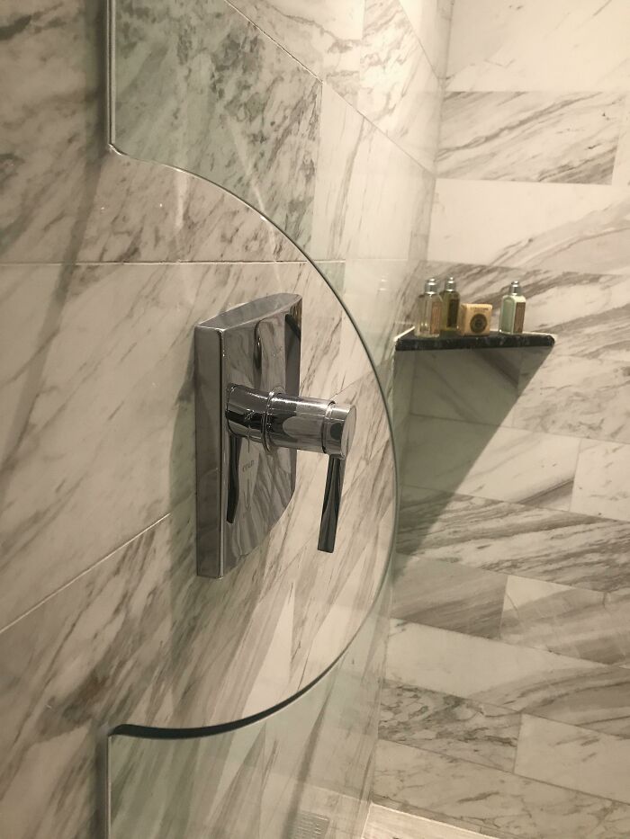 The Shower In My Hotel Has A Little Cutout So You Can Turn It On Before Getting In