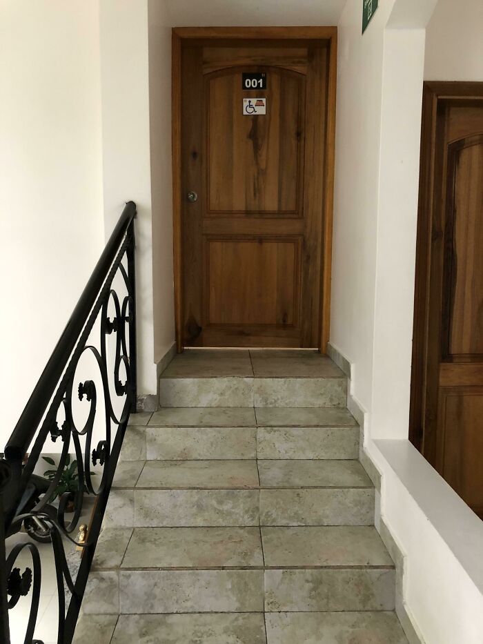 A Hotel Room For Disabled People With A Staircase