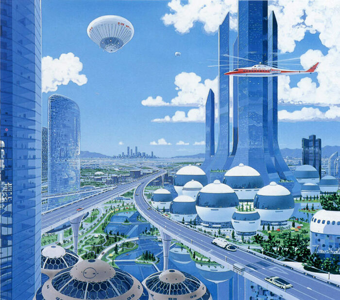 1980s Future City By Tatsushi Morimoto