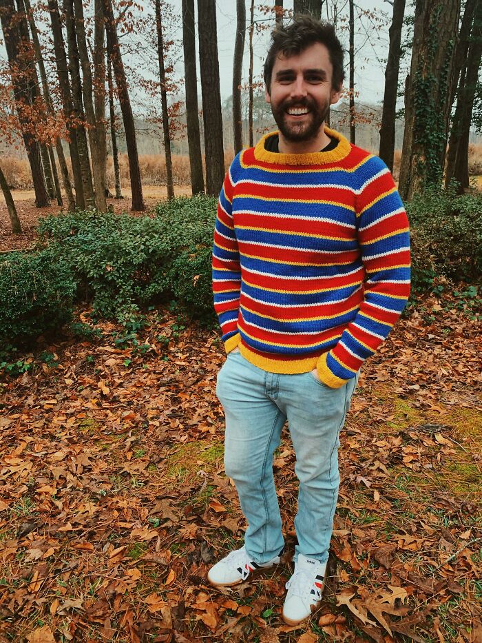 Finished This Ernie Sweater In July, Now It’s Chilly Enough To Wear 24/7!