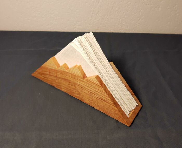 I Made A Mountain Napkin Holder From Some Offcuts. Saw The Design In Metal And Thought It Would Look Nice Made Out Of Wood As Well