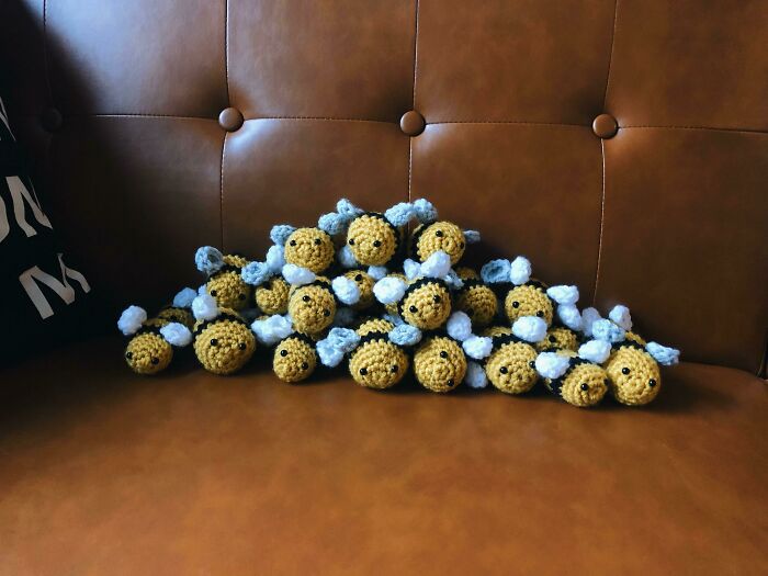 Part 2: The Results Are In. I’ve Made A Total Of 29 Bees In My 11 Days Of Crocheting