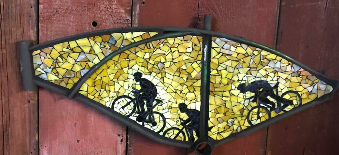 I Found An Old Bicycle Frame In The Woods And Made This Glass Mosaico