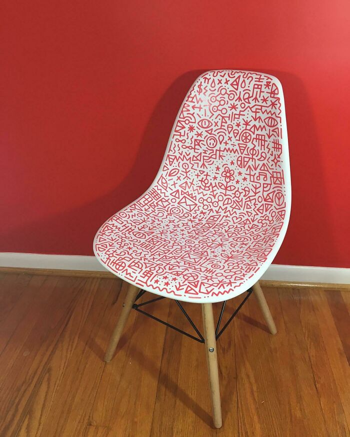 My Grandma Bought Me This Chair So I Doodled On It