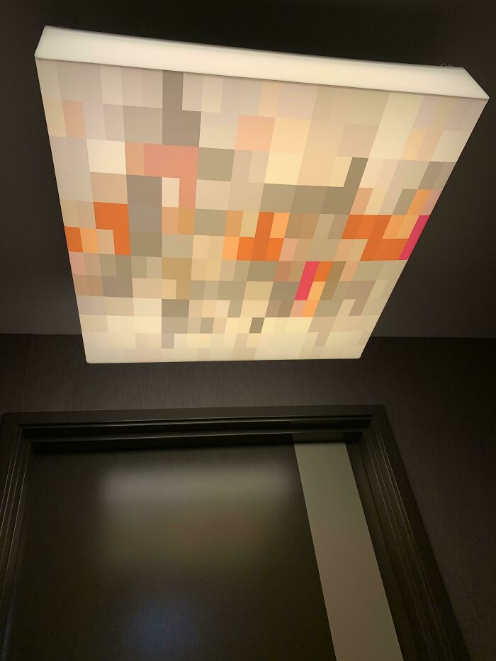 This Light In The Hotel Looks Like A Minecraft Block