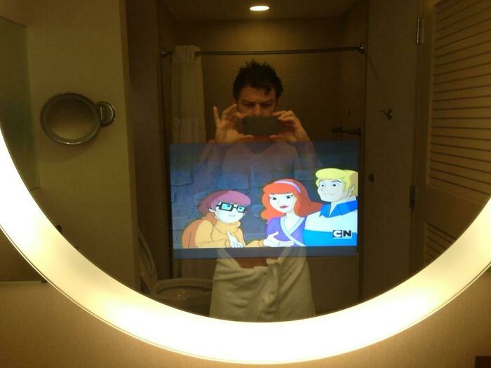 There's A Television In My Hotel Mirror