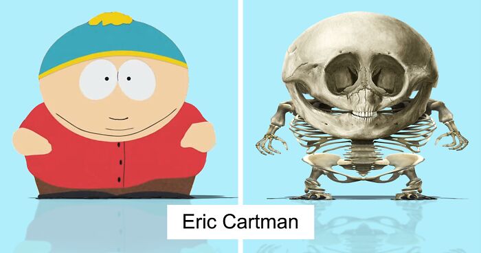 Artist Shows What Anatomically “Correct” Skeletons Of Popular Cartoon Characters Would Look Like (11 Pics)