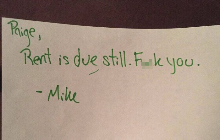 Found This Note In My Mailbox From My Landlord Today. Too Awesome Not To Share!