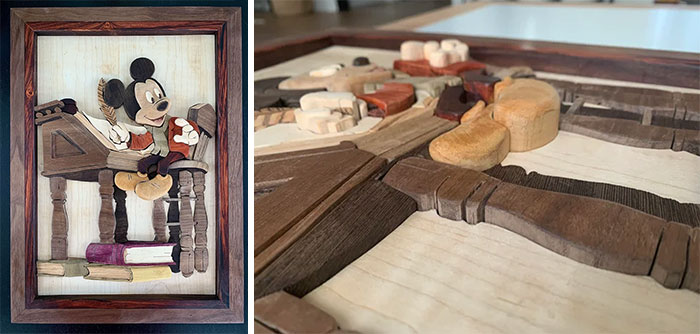 Mickey’s Christmas Carol! This Is Made From All Natural Wood. No Stains Or Dyes