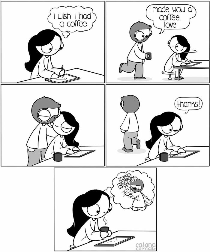 Sometimes I Swear John Has Super Senses That Tell Him Exactly What I’m Thinking 💭 #catanacomics