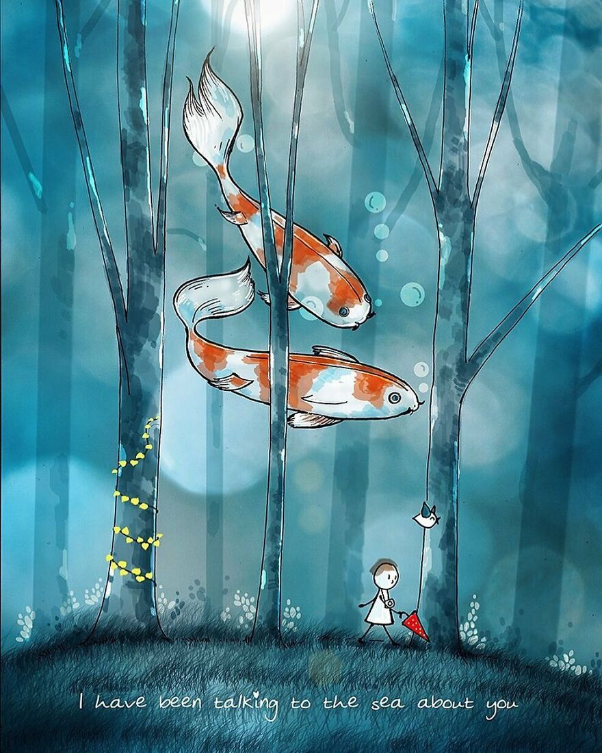 Indian Artist Make Beautiful Surreal Illustrations About Love And Life