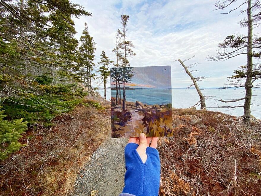 Naturalist Recycles Garbage From The National Park In Beautiful Landscape Paintings That Match The Landscape