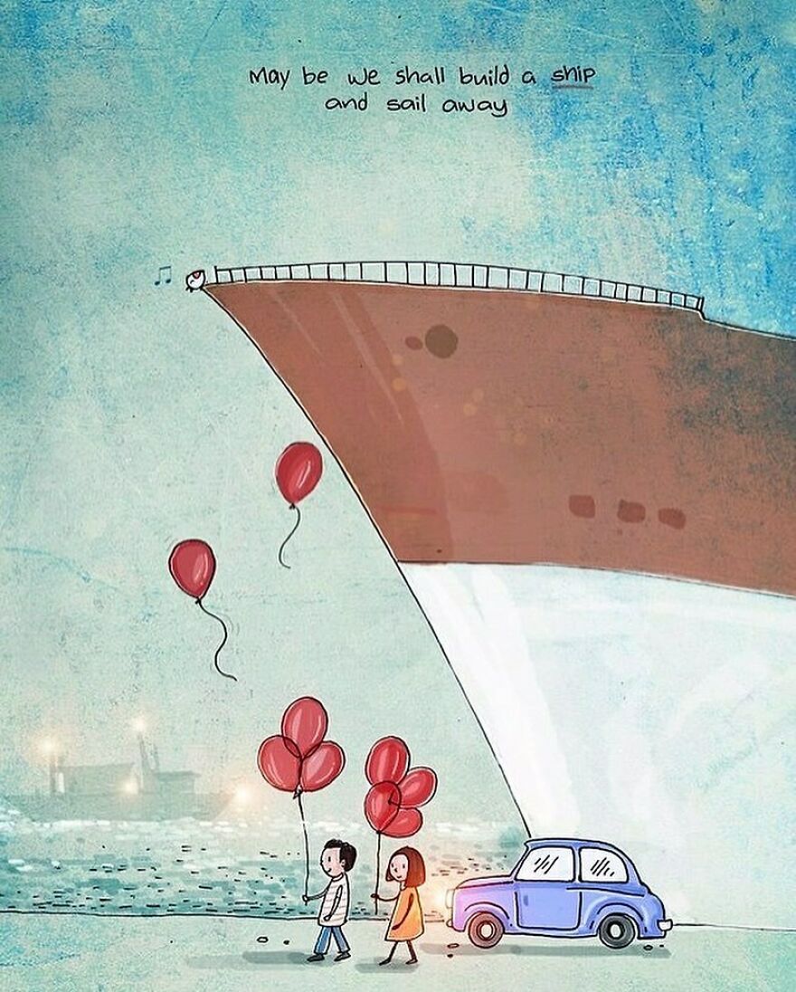 Indian Artist Make Beautiful Surreal Illustrations About Love And Life