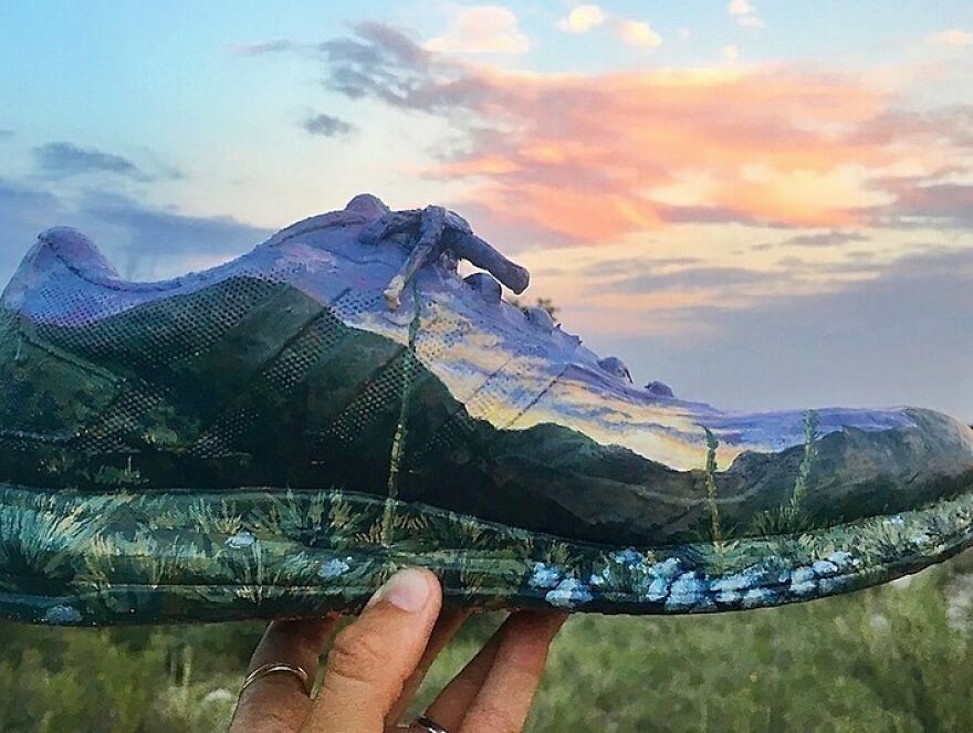 Naturalist Recycles Garbage From The National Park In Beautiful Landscape Paintings That Match The Landscape